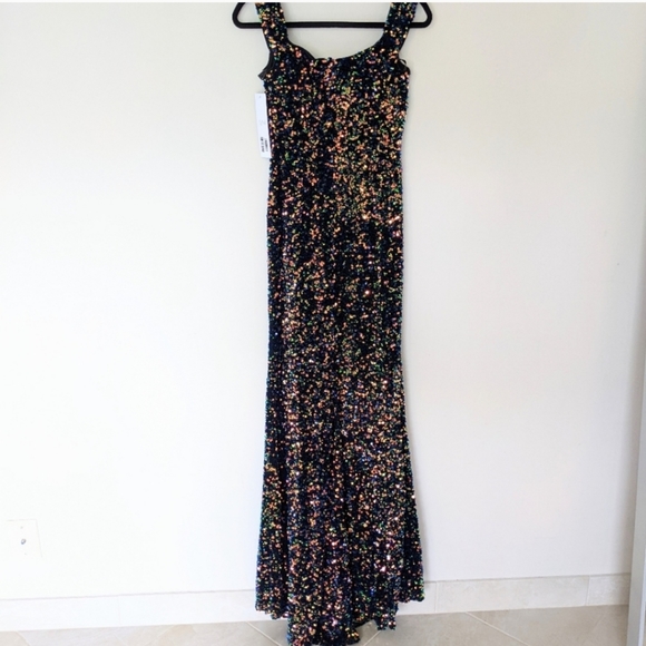 JOVANI New Black Sequined Formal Evening Dress Gown Size 4 - Picture 12 of 14